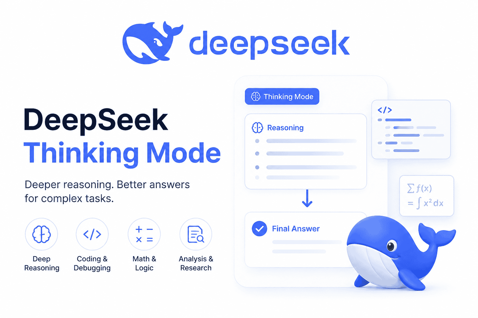 DeepSeek Thinking Mode guide for reasoning and non-thinking mode